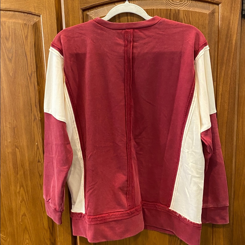 NWT JODIFL Burgundy and White Sweatshirt size small - Picture 5 of 5